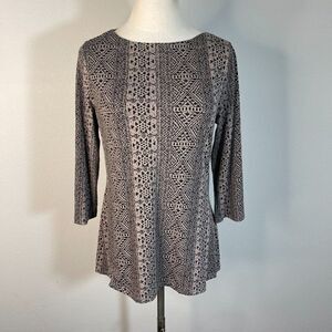 H Collection Hawaii S Small Knit Top Shirt Tan Black